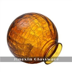 Cysgod Lamp Ball Gwydr Amber Crackle