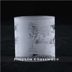 Cysgod Lamp Glass Wedi'i Etched