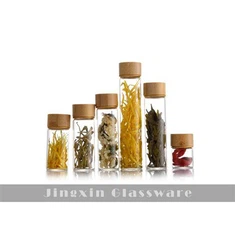 Potel Gwydr Mini Gyda Chaead Bambŵ